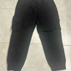 White Birch Black Jogger Pants with Elastic Cuffs